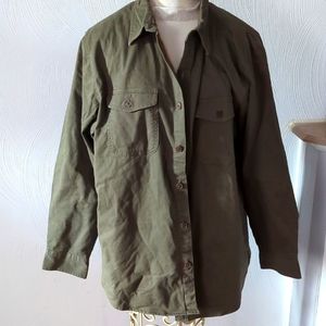 Lands' End Olive Green Military Field Jacket